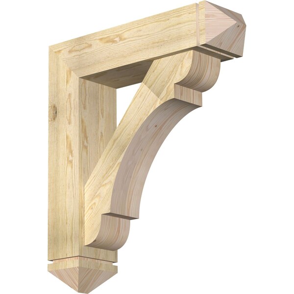 Ekena Millwork Olympic Arts and Crafts Rough Sawn Bracket w/ Offset Brace, Douglas Fir, 8"W x 32"D x 36"H BKT0806X32X36OLY03RDF - main